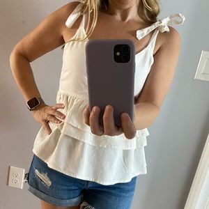 Sugar lips, top linen with tie shoulder laces,